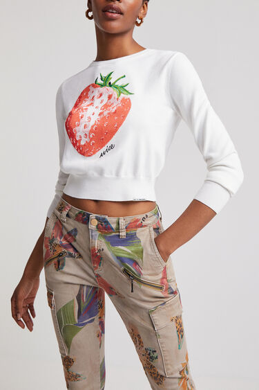 Cropped strawberry jumper | Desigual
