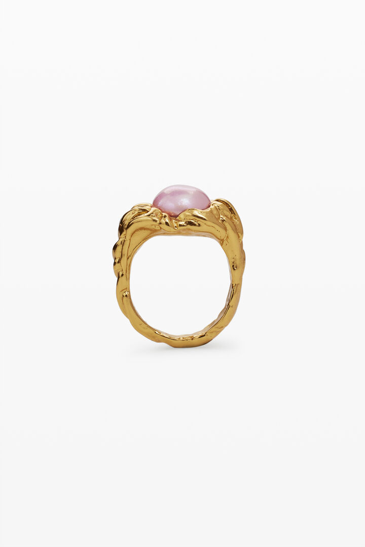 Gold-plated pearl ring Zalio | Desigual