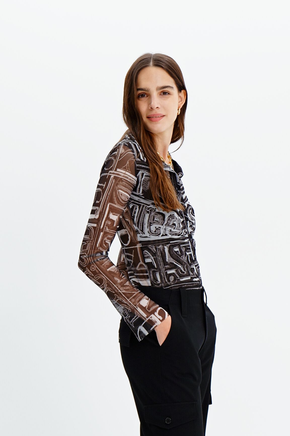 レディース チュール スリムショートシャツ | Desigual.com