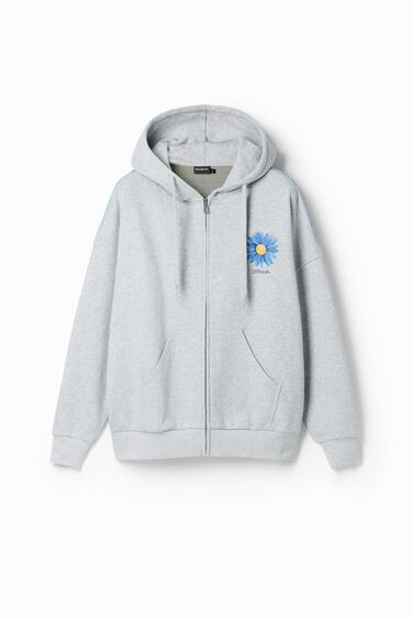 Oversize daisy zip hoodie | Desigual