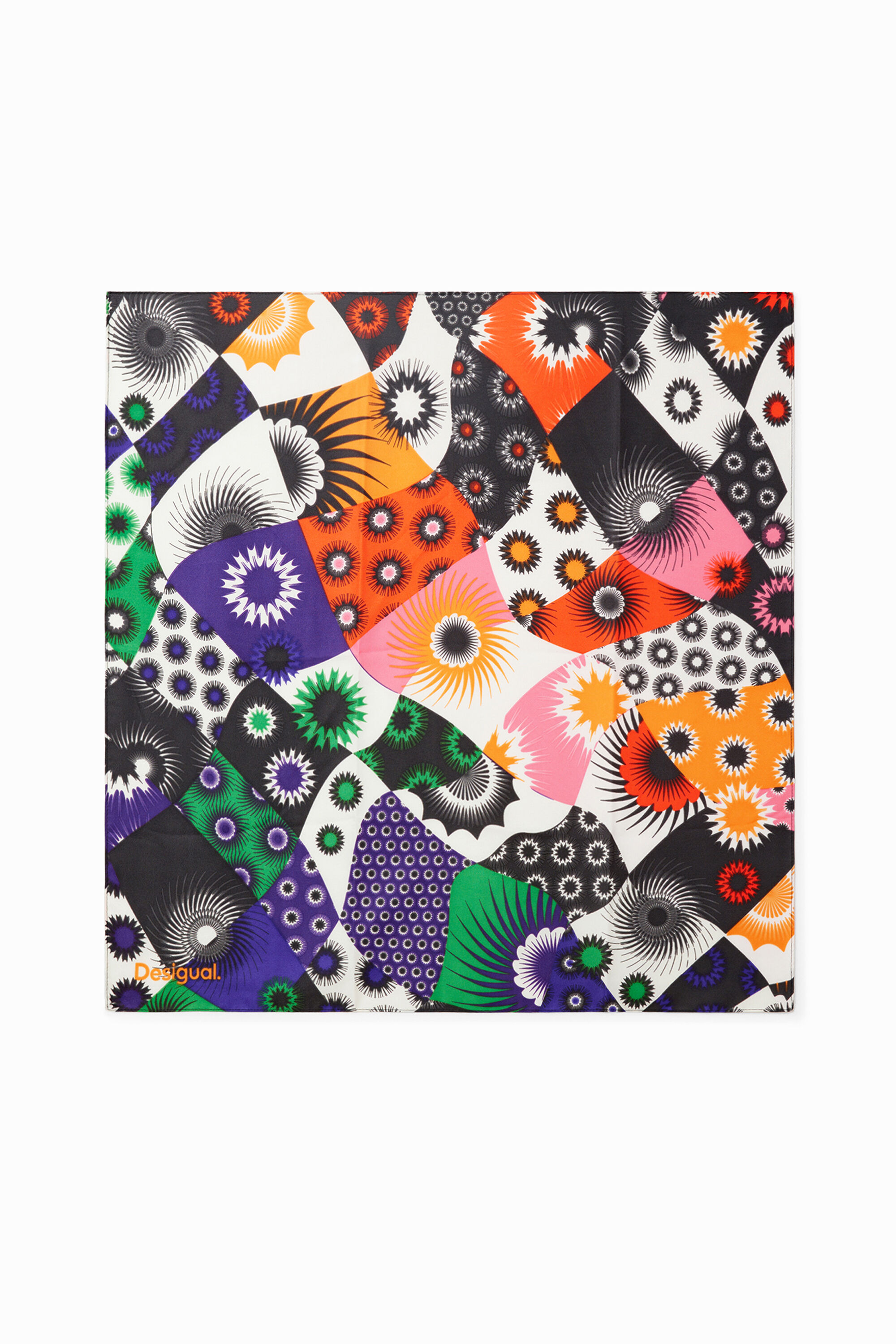 Foulard carr patchwork pour femme I Desigual