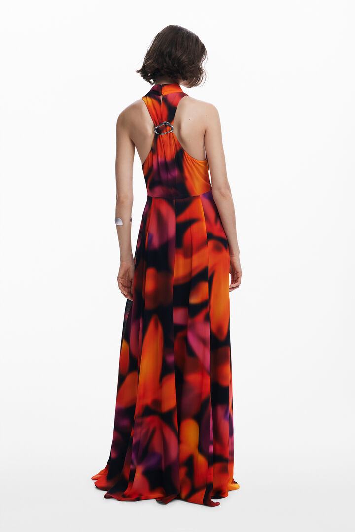 Vestido longo halter flores | Desigual
