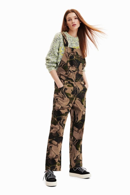 Psychedelic camouflage dungarees