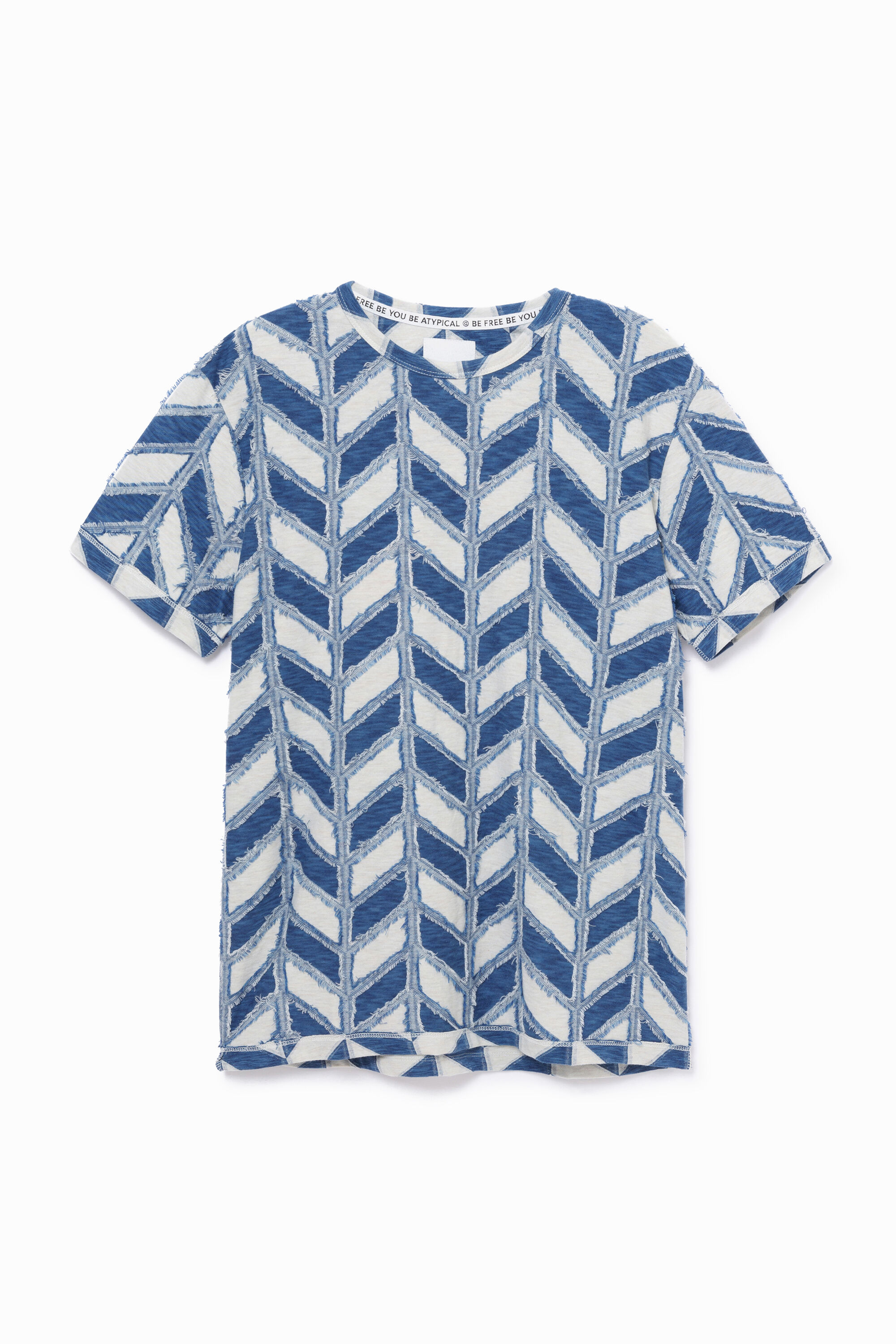T-Shirt ausgefranste geometrische Formen