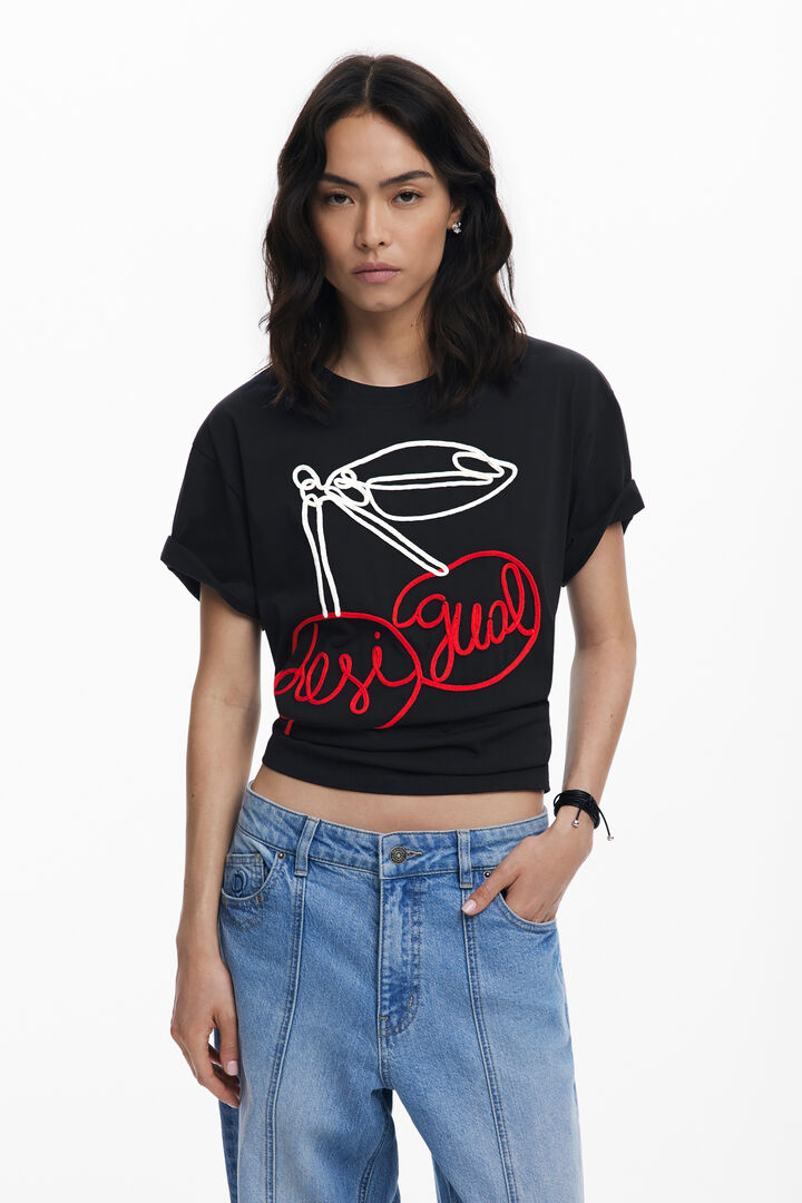 Cherry embossed T-shirt