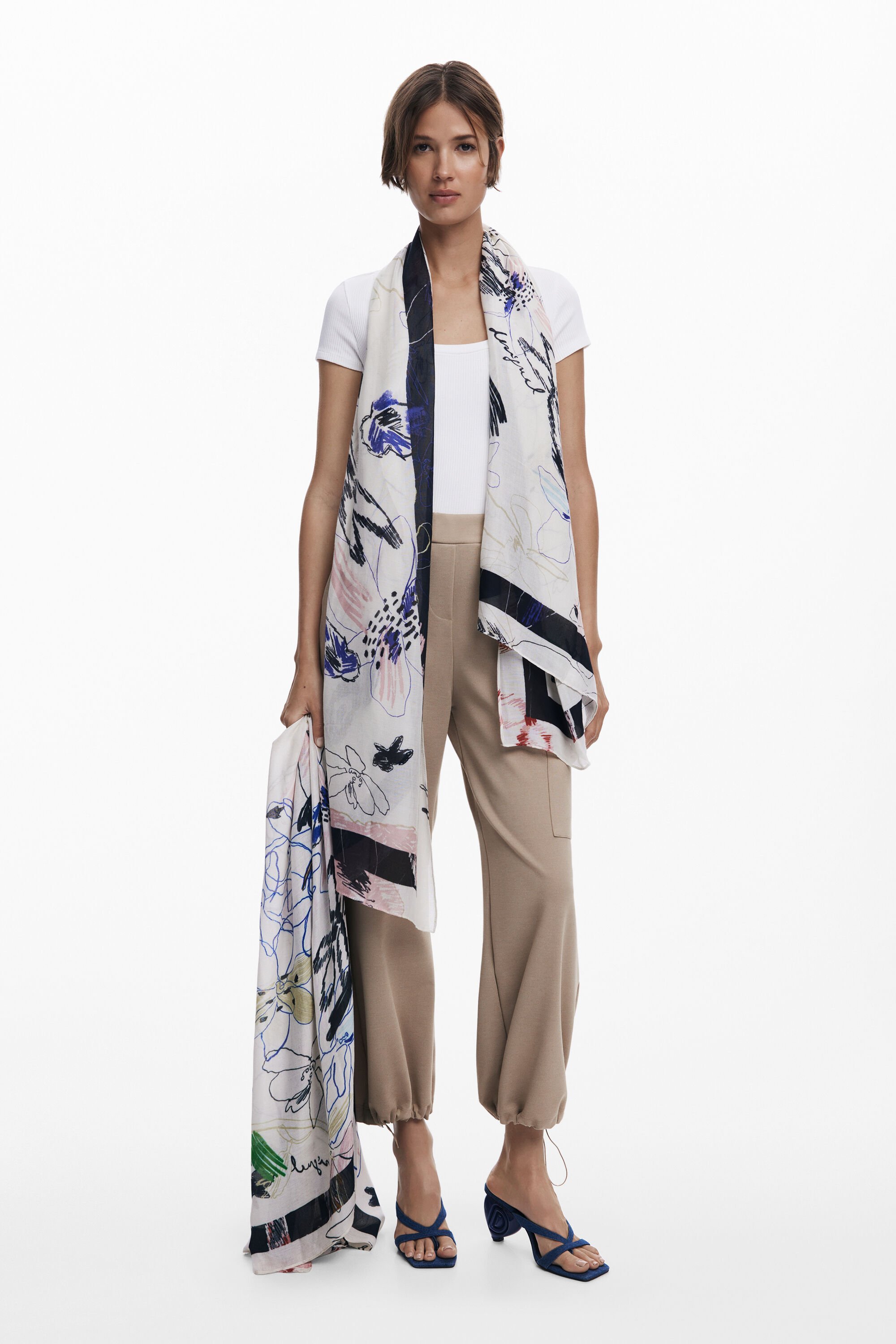 ストローク長方形スカーフ 女性用 I Desigual.com