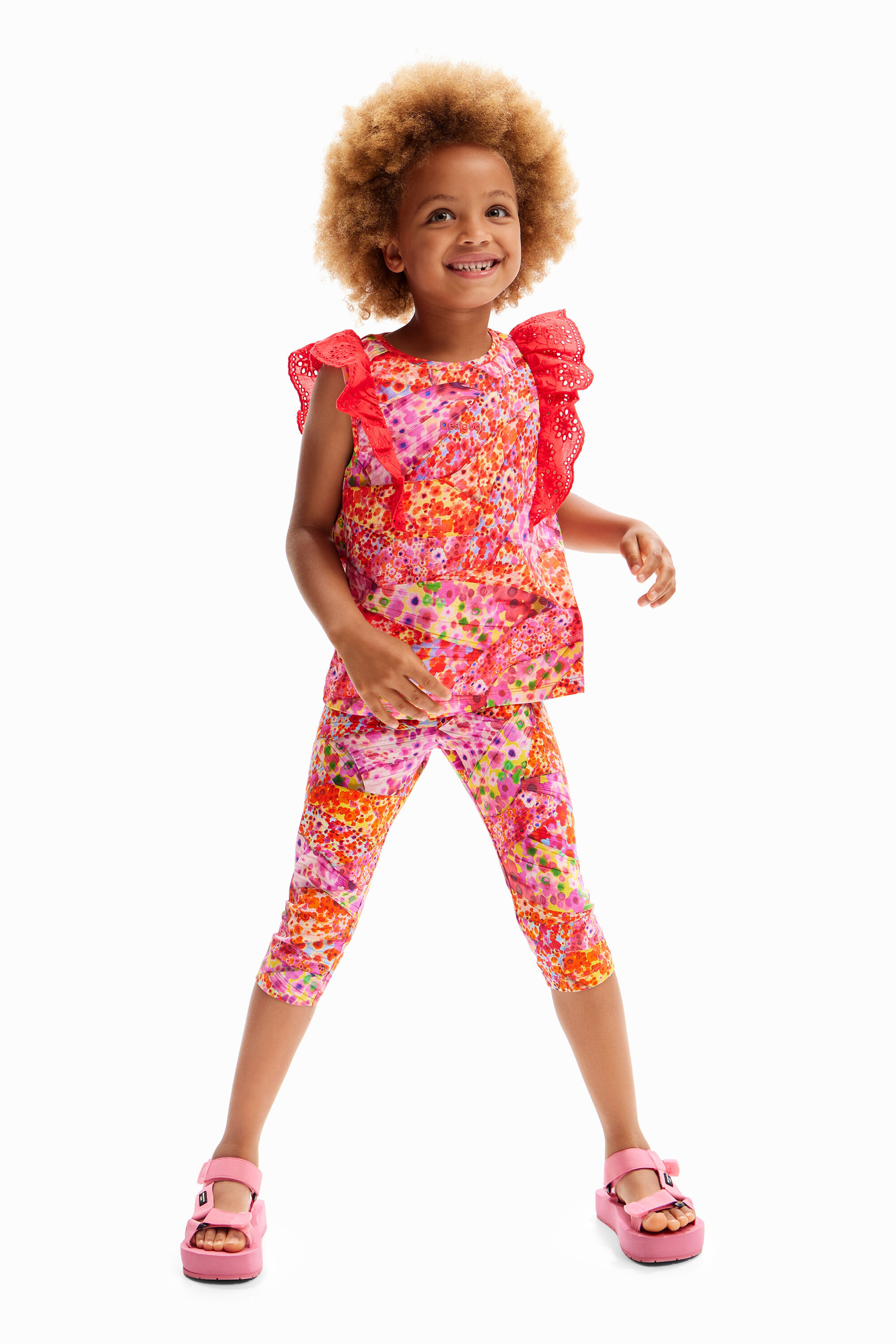 ガールズ 花柄 フリルTシャツ I Desigual.com