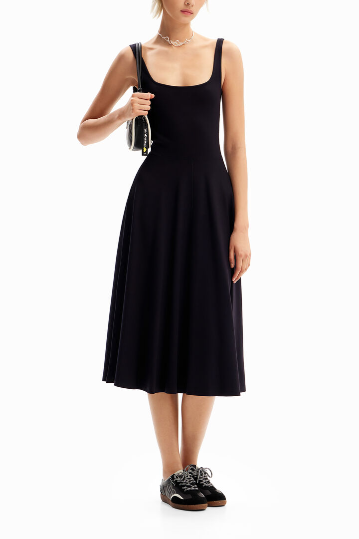 Robe midi unie bretelles | Desigual
