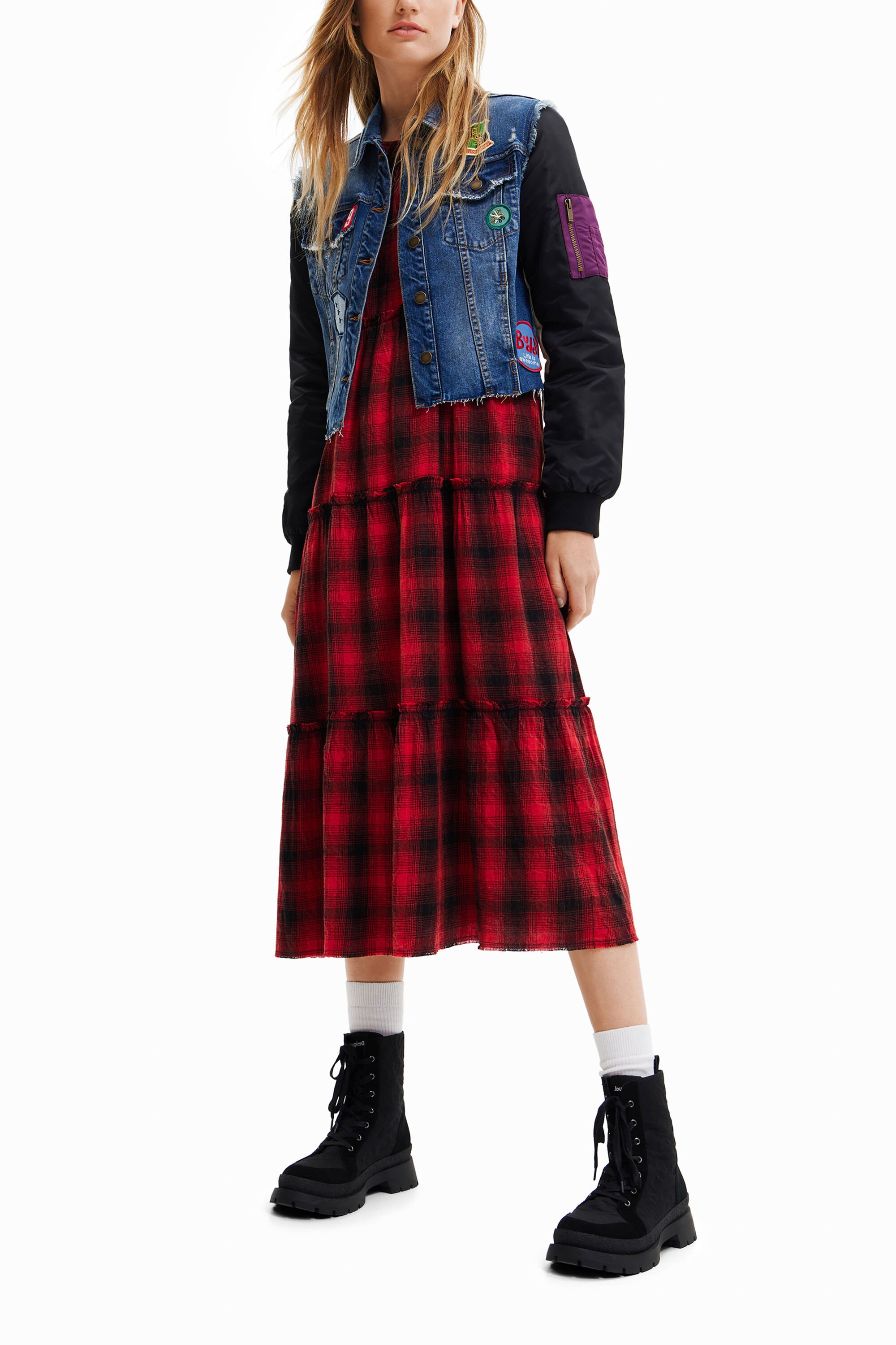 Hybrid denim bomber jacket