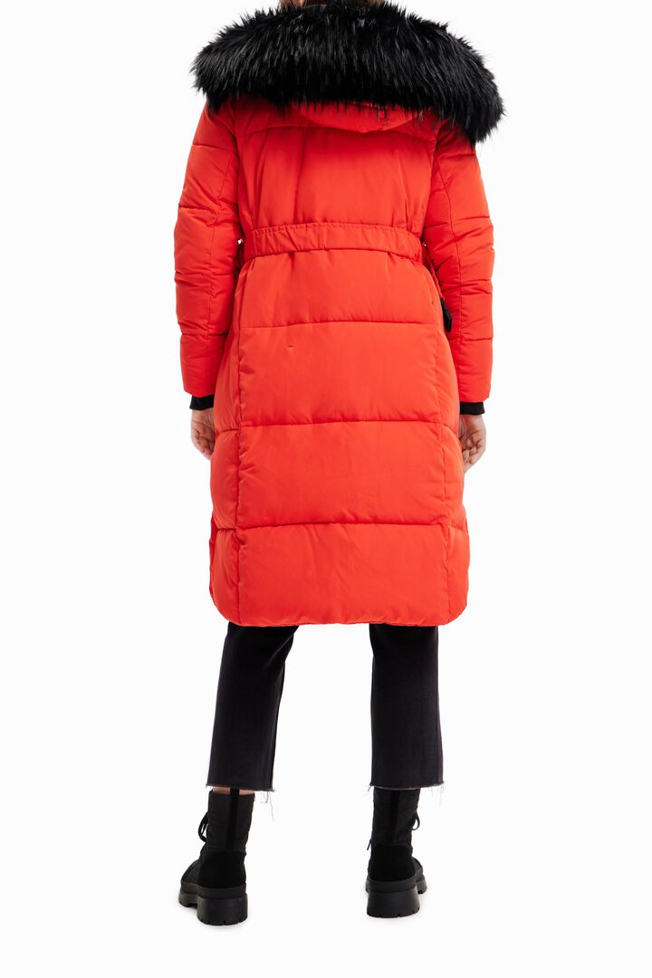 Long padded coat with belt | Desigual