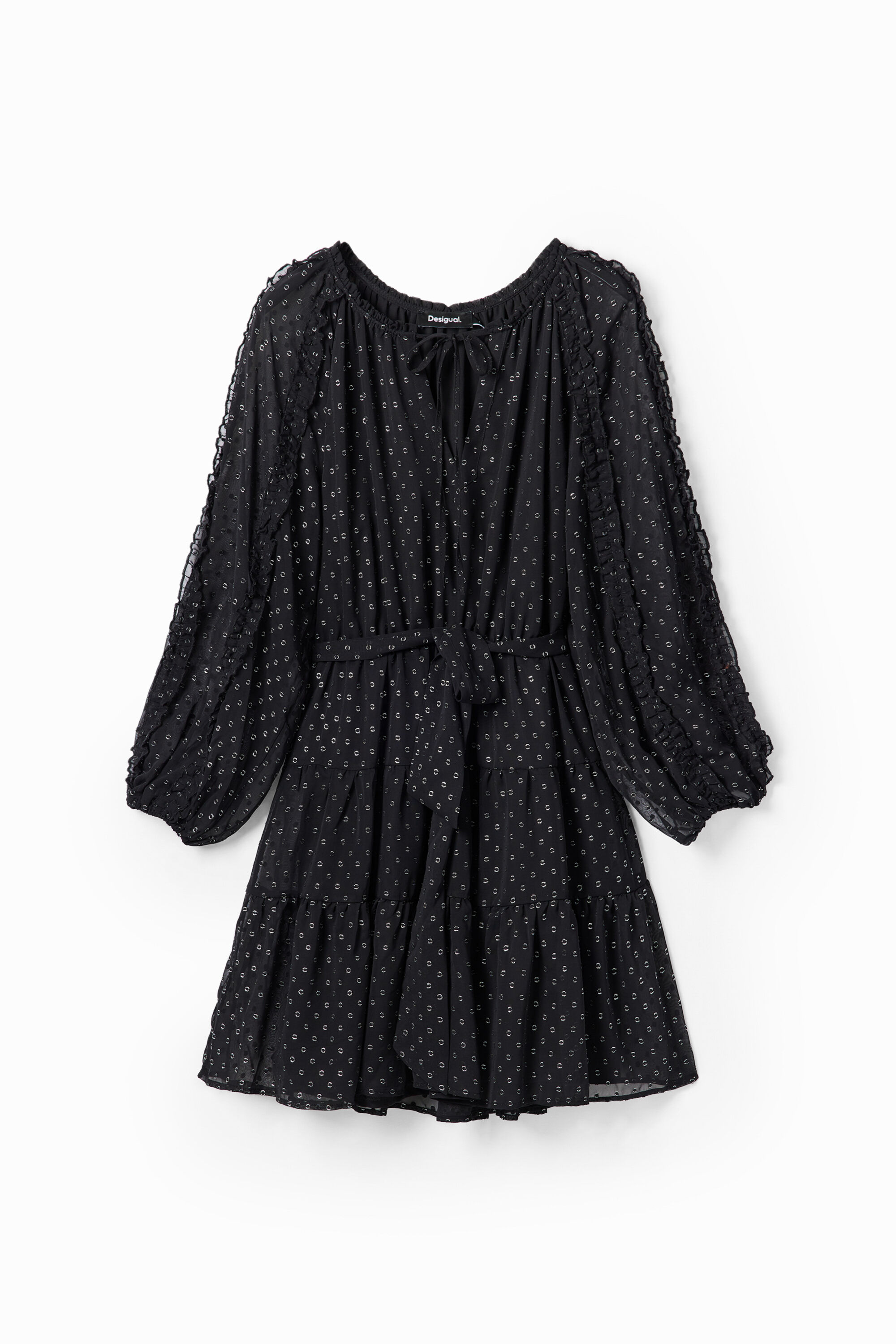 sachin and babi light blue dress Desigual Short Plumeti Chiffon Dress In Black
