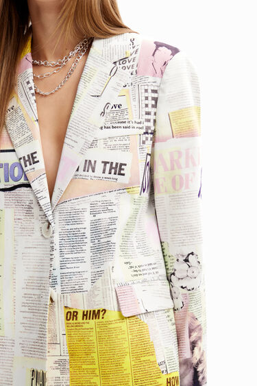 Newspaper collage blazer | Desigual