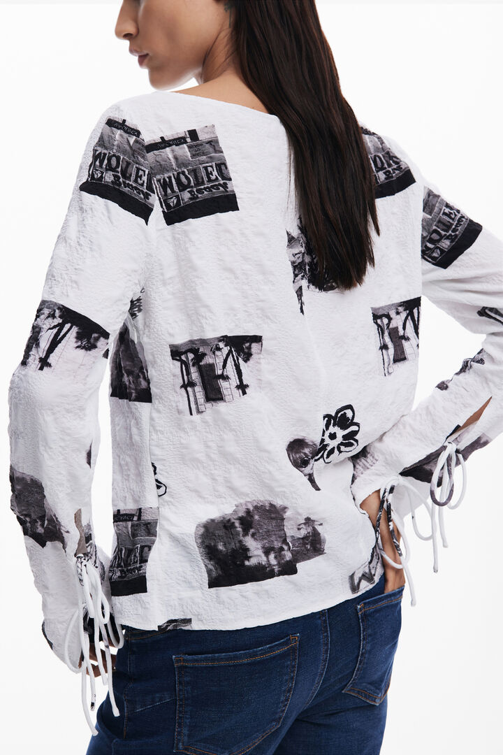 Blusa textura lazos | Desigual