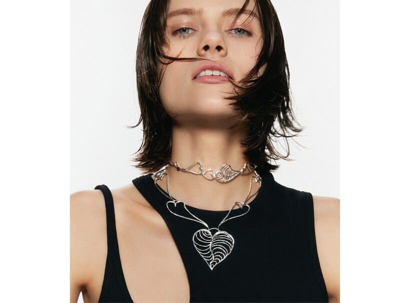 Zalio silver-plated heart necklace