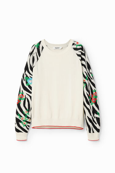 Embroidered zebra pullover | Desigual