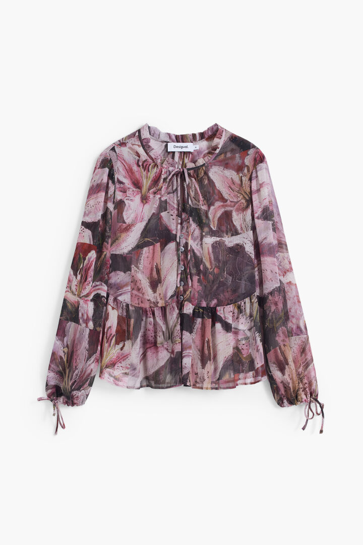 Fließende Bluse mit Lilienmuster | Desigual