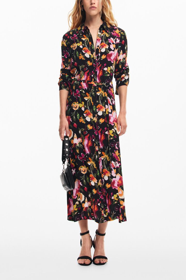 Koszulowa sukienka w kwiaty | Desigual