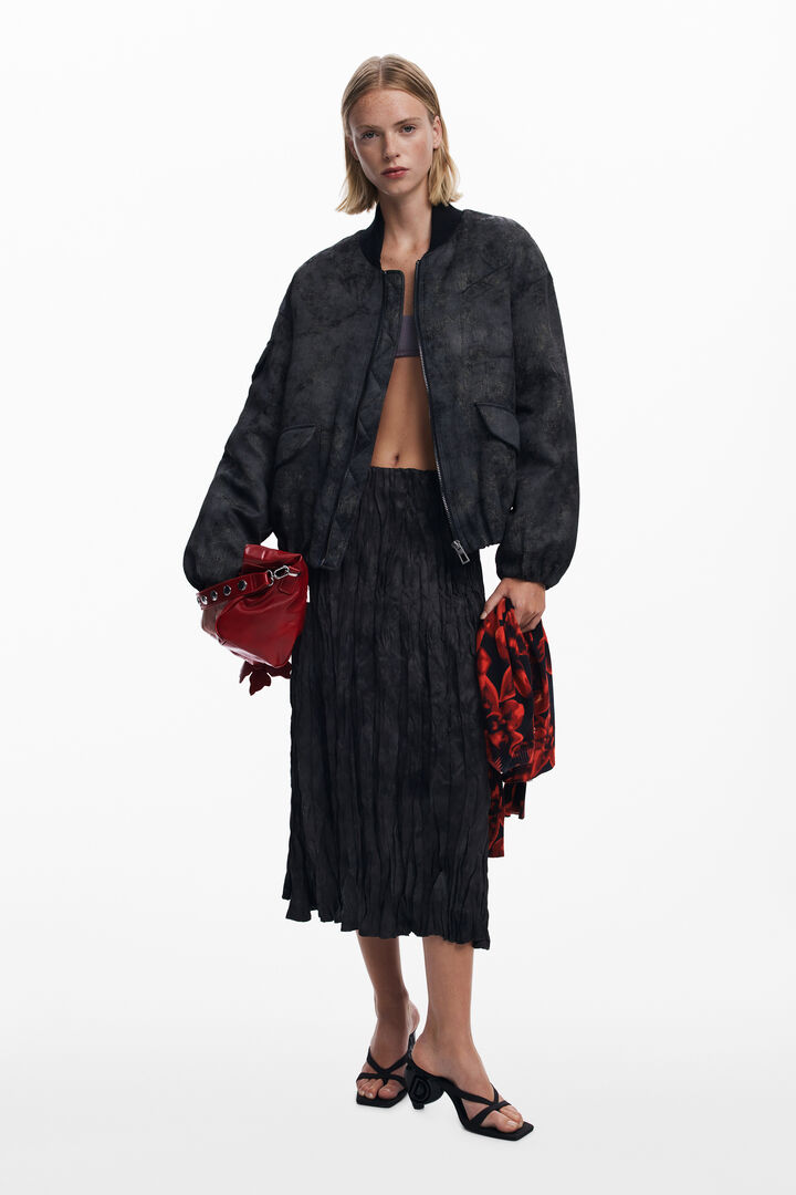 Pleated midi skirt