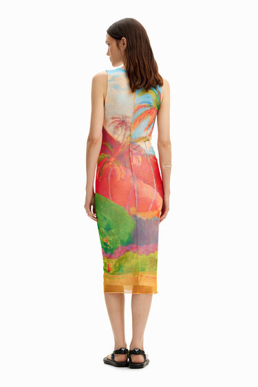 Multicolour tropical midi dress | Desigual