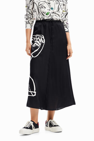 Arty face midi skirt | Desigual