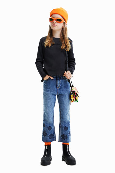 Jeans svasati cropped floccati | Desigual