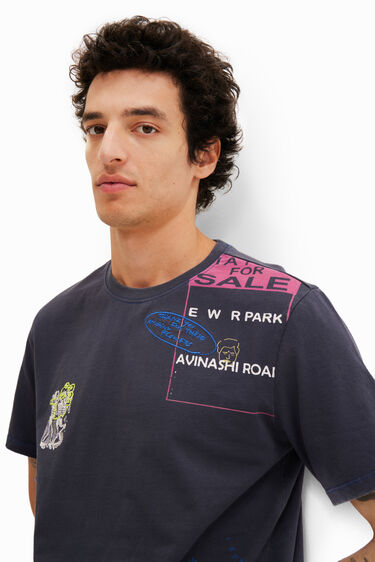 neutrale elektrode Centrum Men's Arty embroidered T-shirt I Desigual.com
