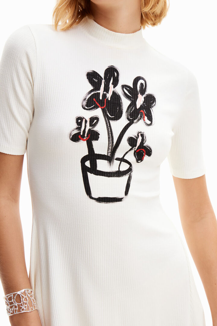 Vestido mini skater planta | Desigual