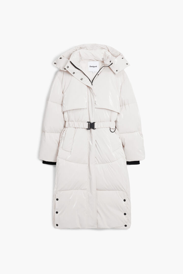 Lange gesteppte Jacke mit Gürtel | Desigual