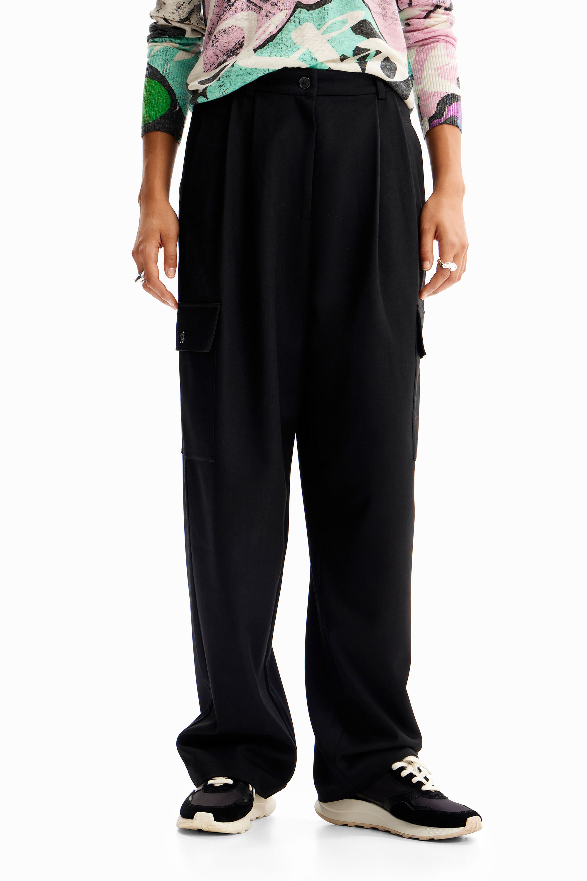 Shop Desigual M. Christian Lacroix Tailored Trousers In Black