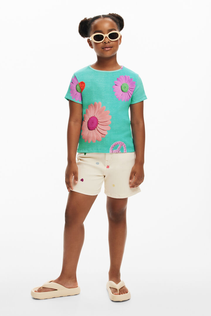Ribbed floral T-shirt | Desigual