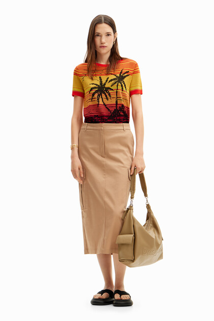 Cargo midi skirt