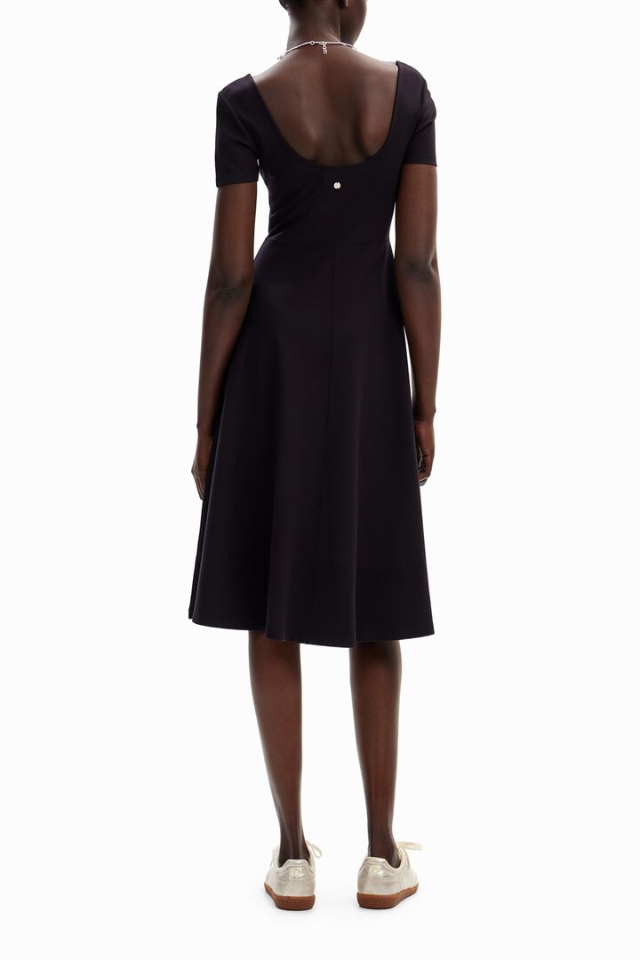 Short-sleeved solid-coloured midi dress | Desigual