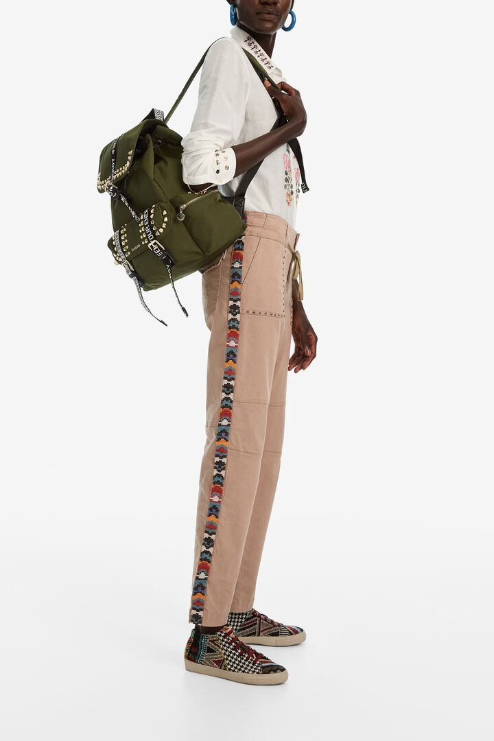 Stud backpack with slogan straps | Desigual