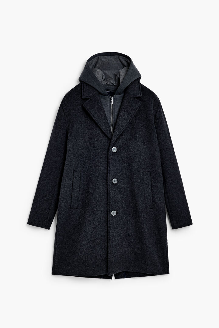 manteau en laine boutonn&eacute;