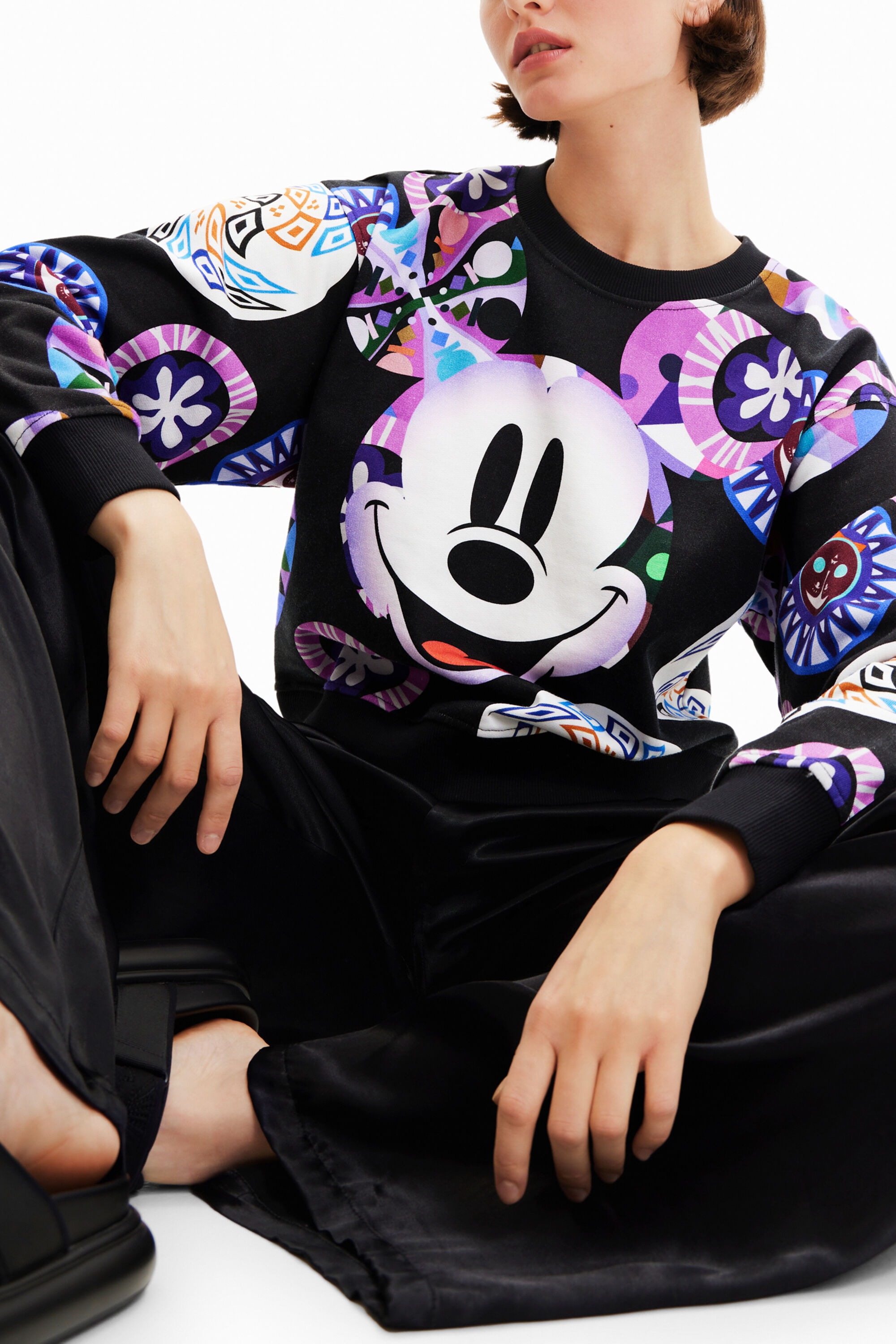 Desigual Short Disney's Mickey Mouse Sweatshirt In Red