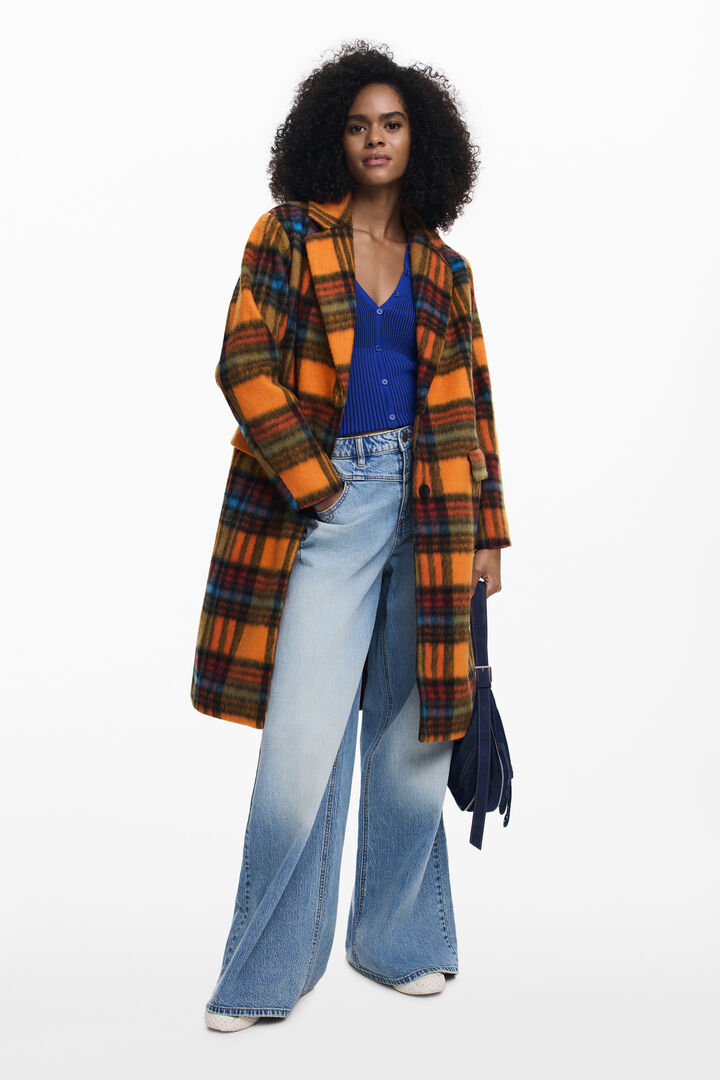 Long checkered coat