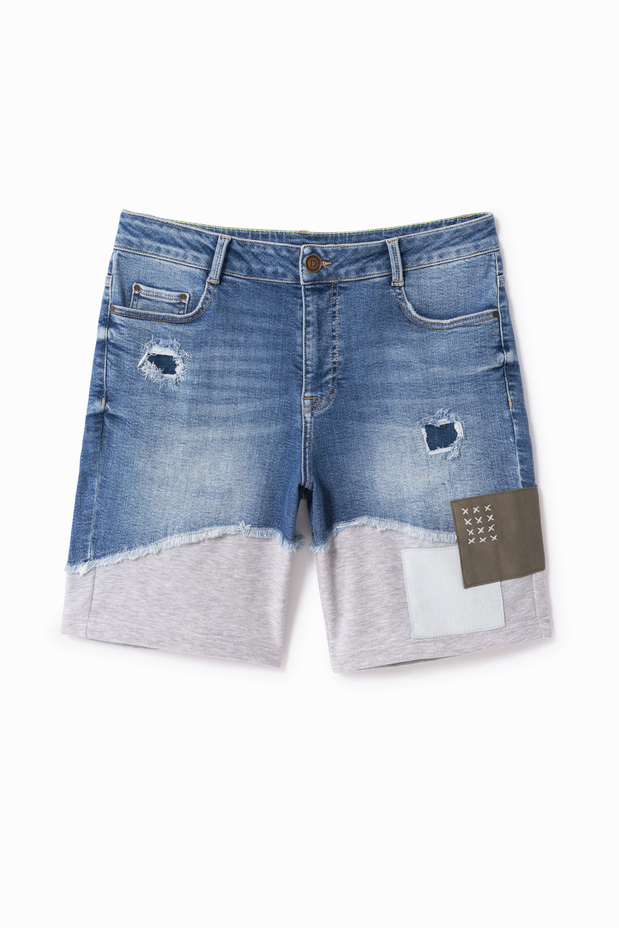Kurze Jeans mit Sweatstoff