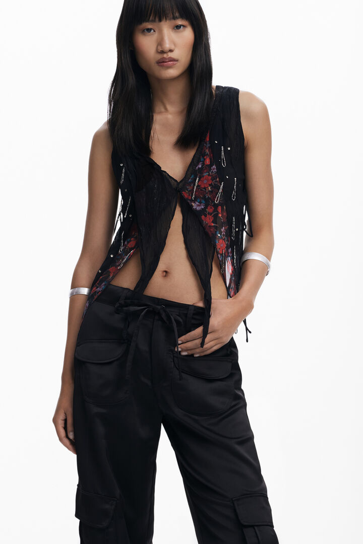 Pantalón cargo satinado | Desigual