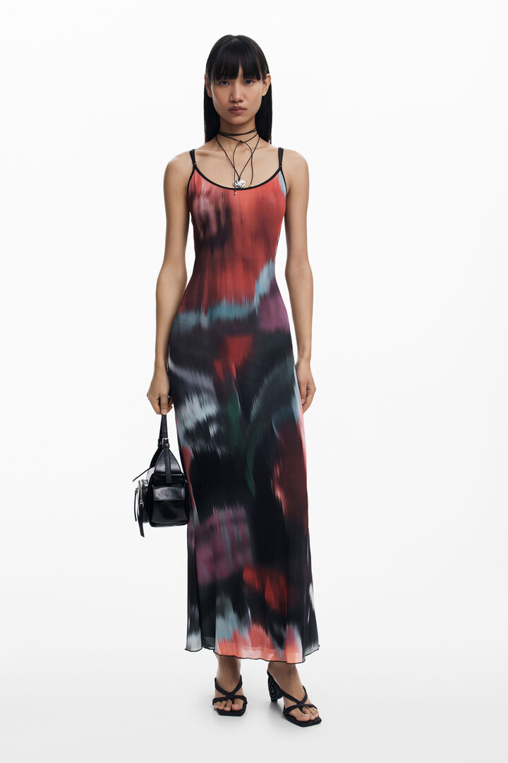 Floral midi dress with straps