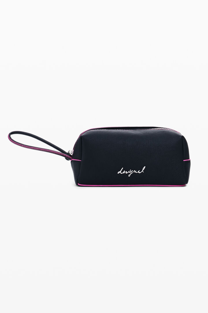Medium elongated wallet with stitching