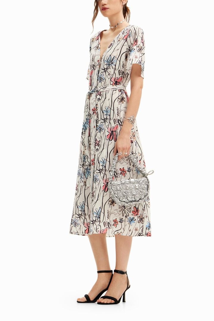 Vestido midi flores | Desigual