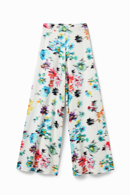Pantaloni maxi fuori fuoco fiori
