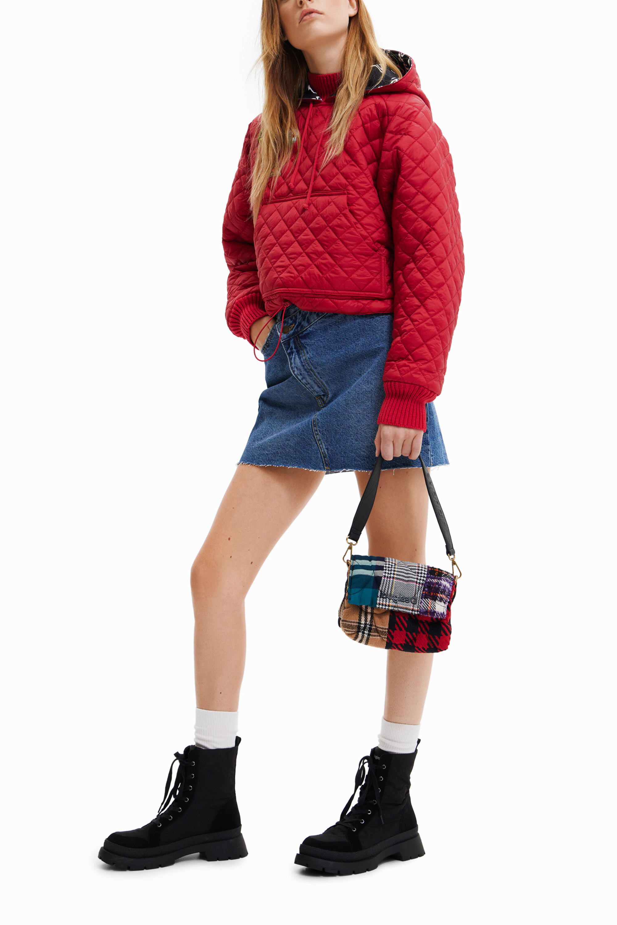 Mini tartan crossbody bag