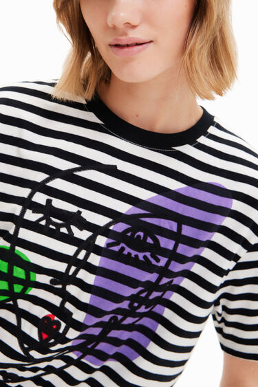 T-shirt riscas cara arty | Desigual