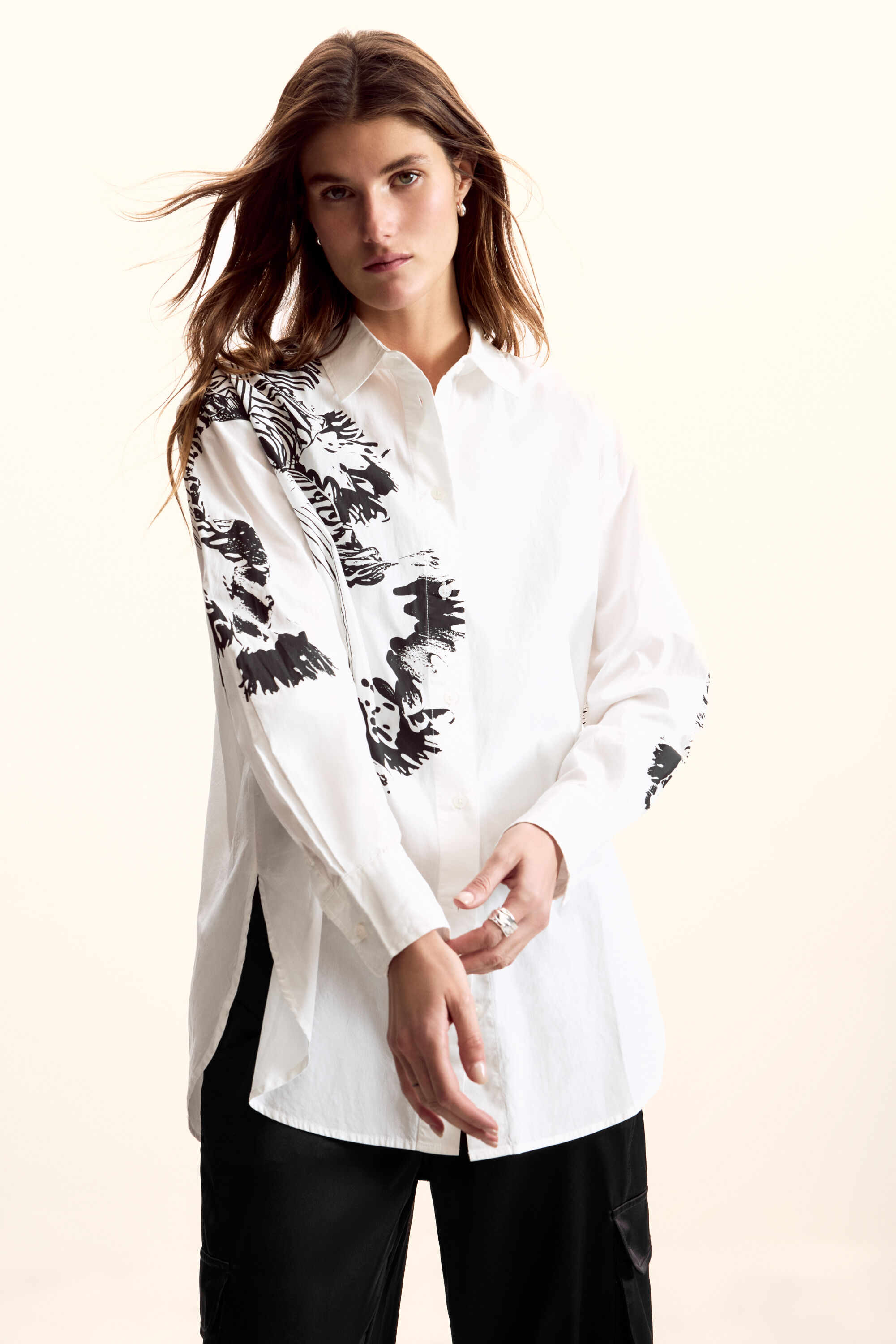 Orchid shirt m. christian lacroix white Women's I Desigual.com