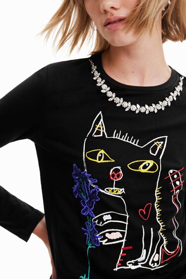 Camiseta arty gato | Desigual