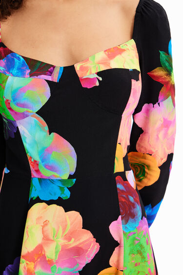 Short floral A-line dress | Desigual