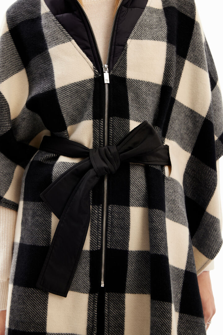 Plaid belted poncho | Desigual