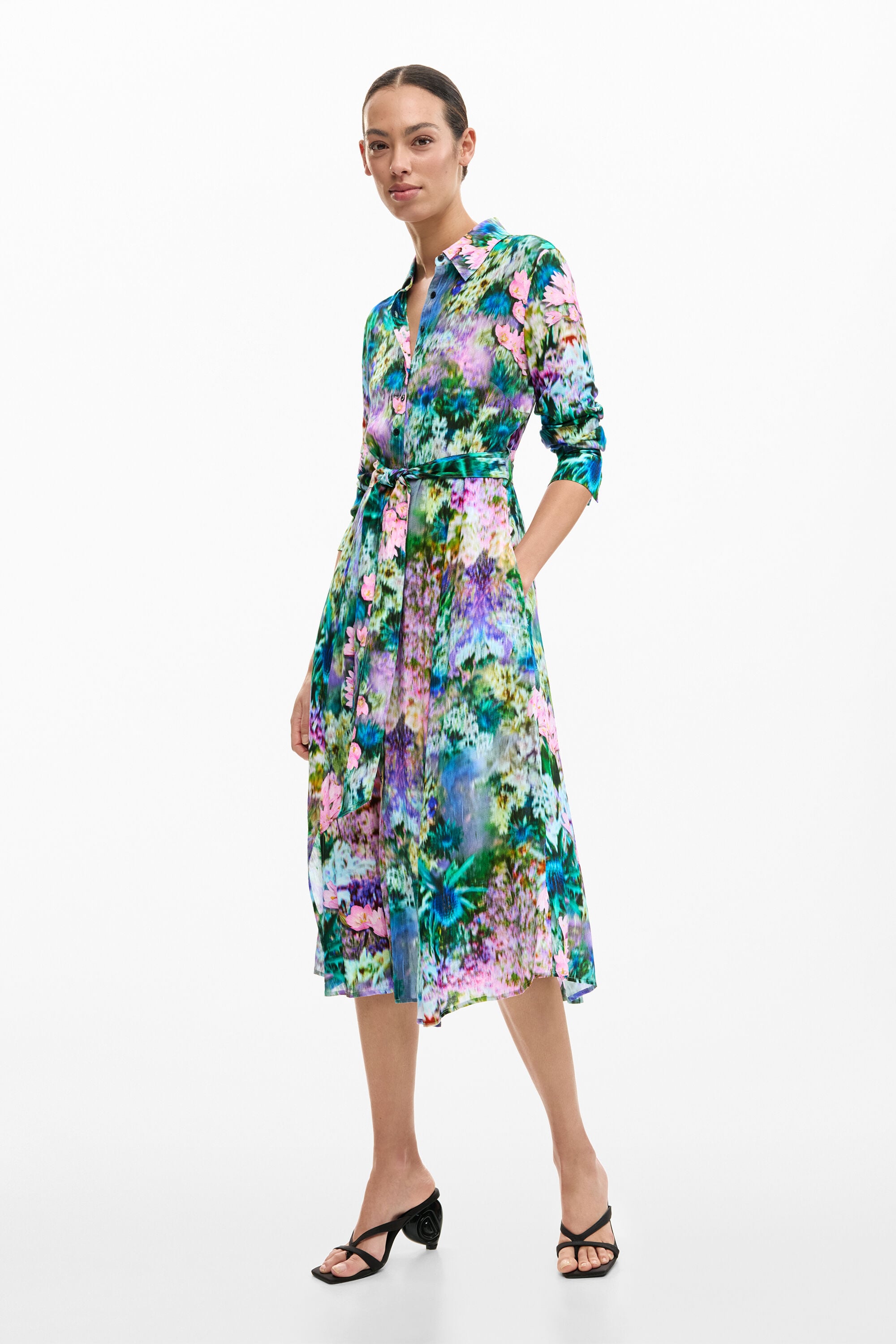 Abito camicia giardino - YELLOW (S)