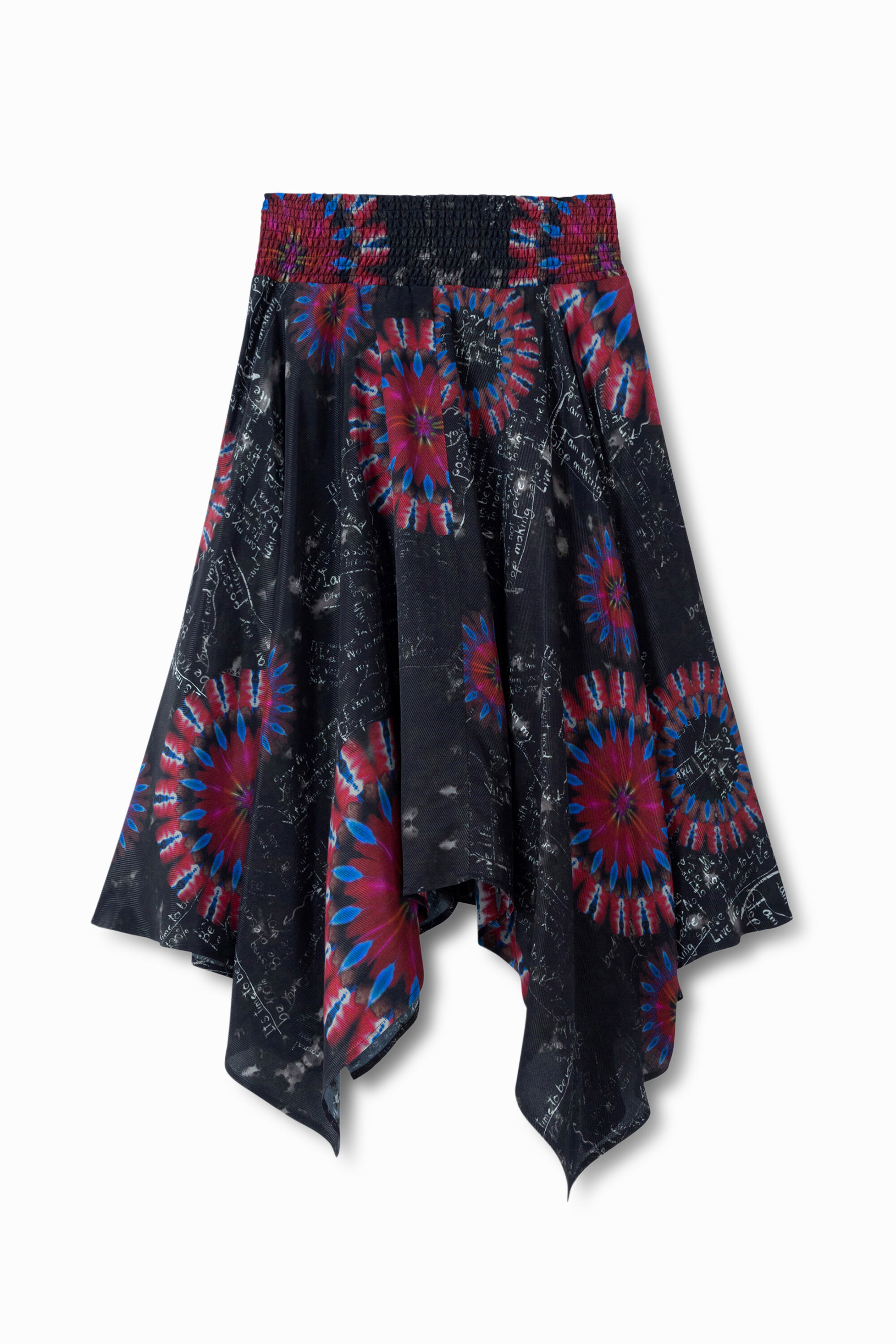 Asymmetric midi-skirt